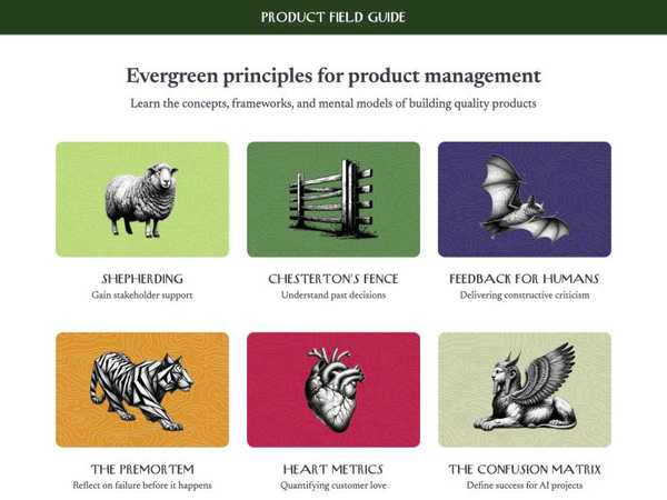 Screenshot of Product Field Guide